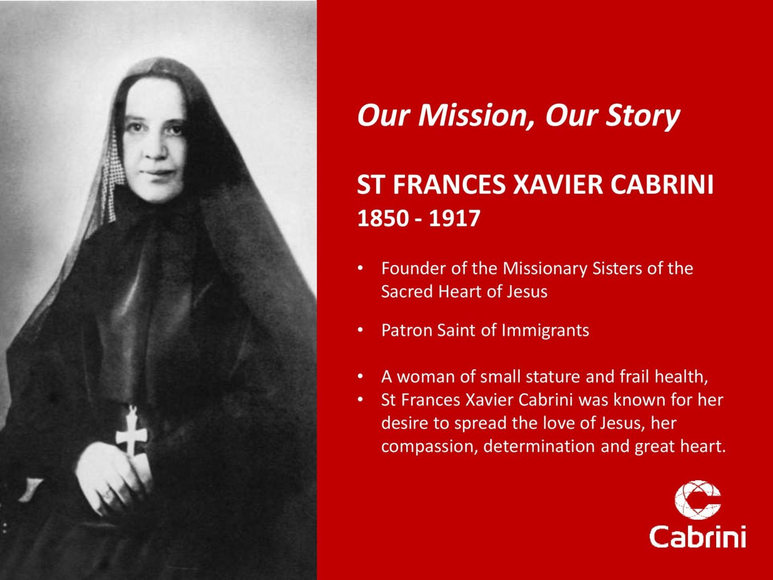 Following in the footsteps of Mother Cabrini in Australia - Missionary ...